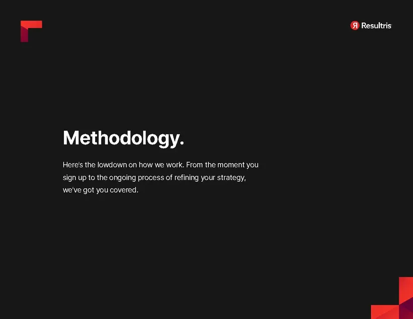 Resultris company overview page, 9 of 12