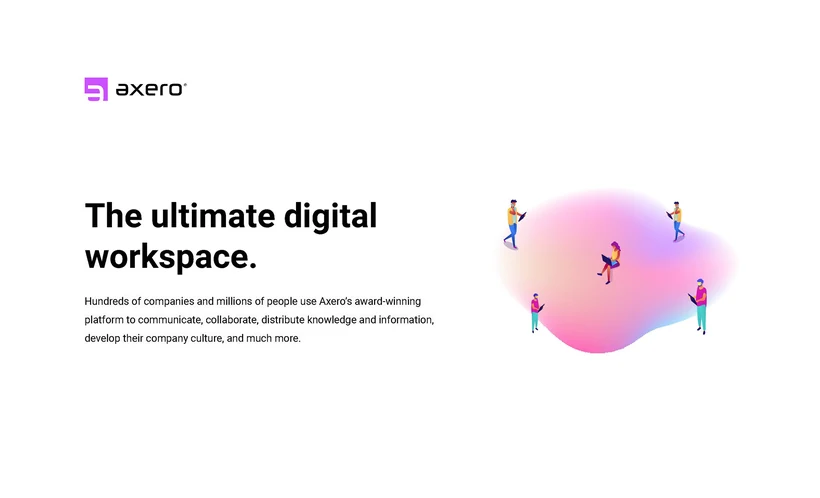 Axero presentation slide, 1 of 12