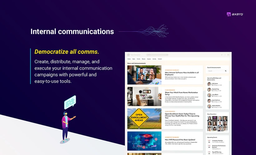 Axero presentation slide, 5 of 12