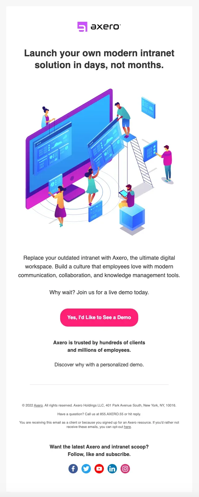 Axero email, 3 of 12