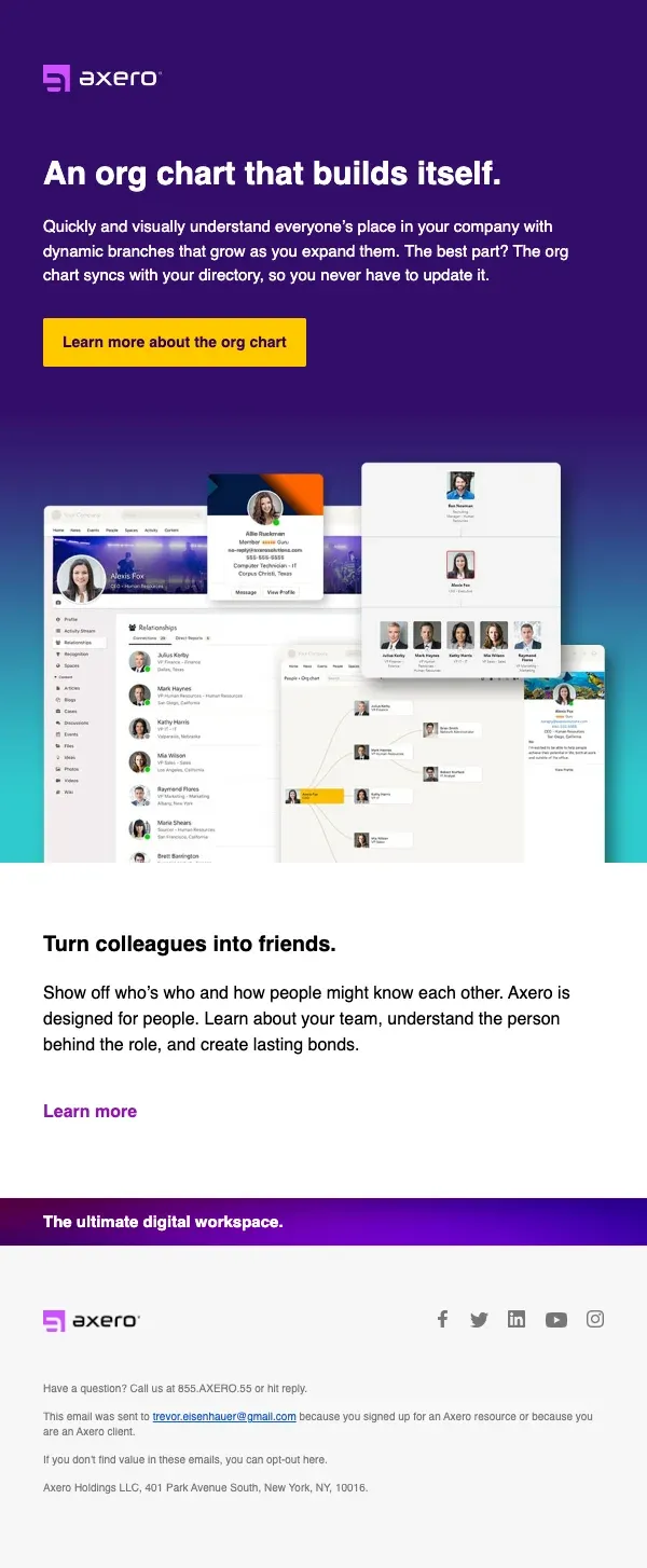 Axero email, 4 of 12
