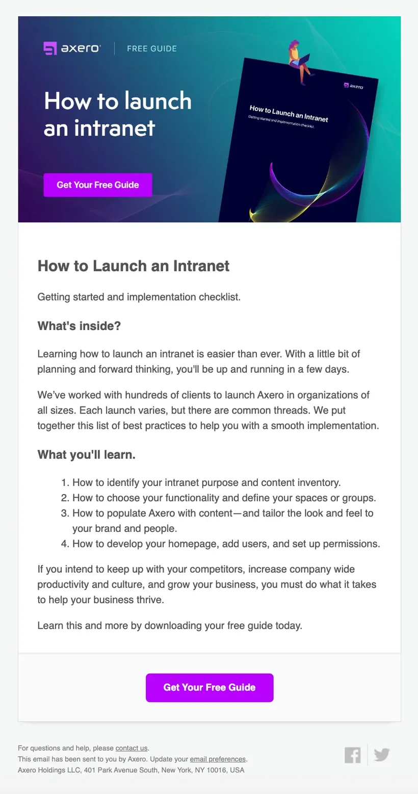 Axero email, 5 of 12