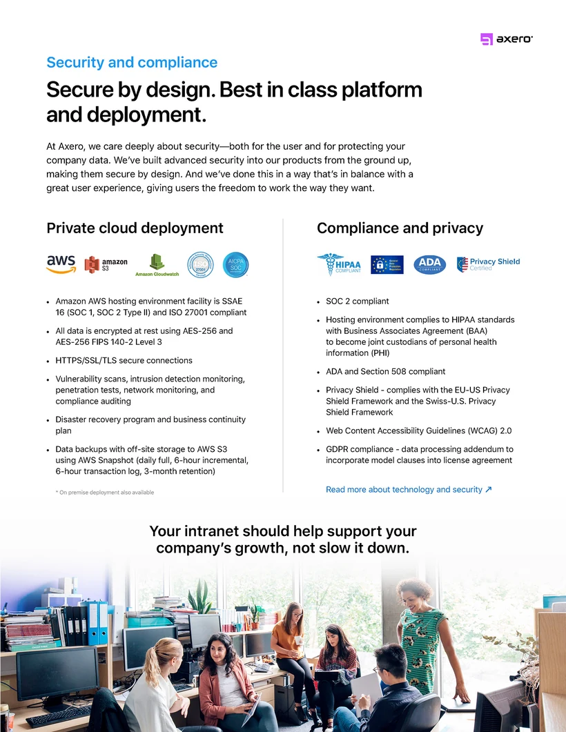 Axero proposal page, 3 of 12