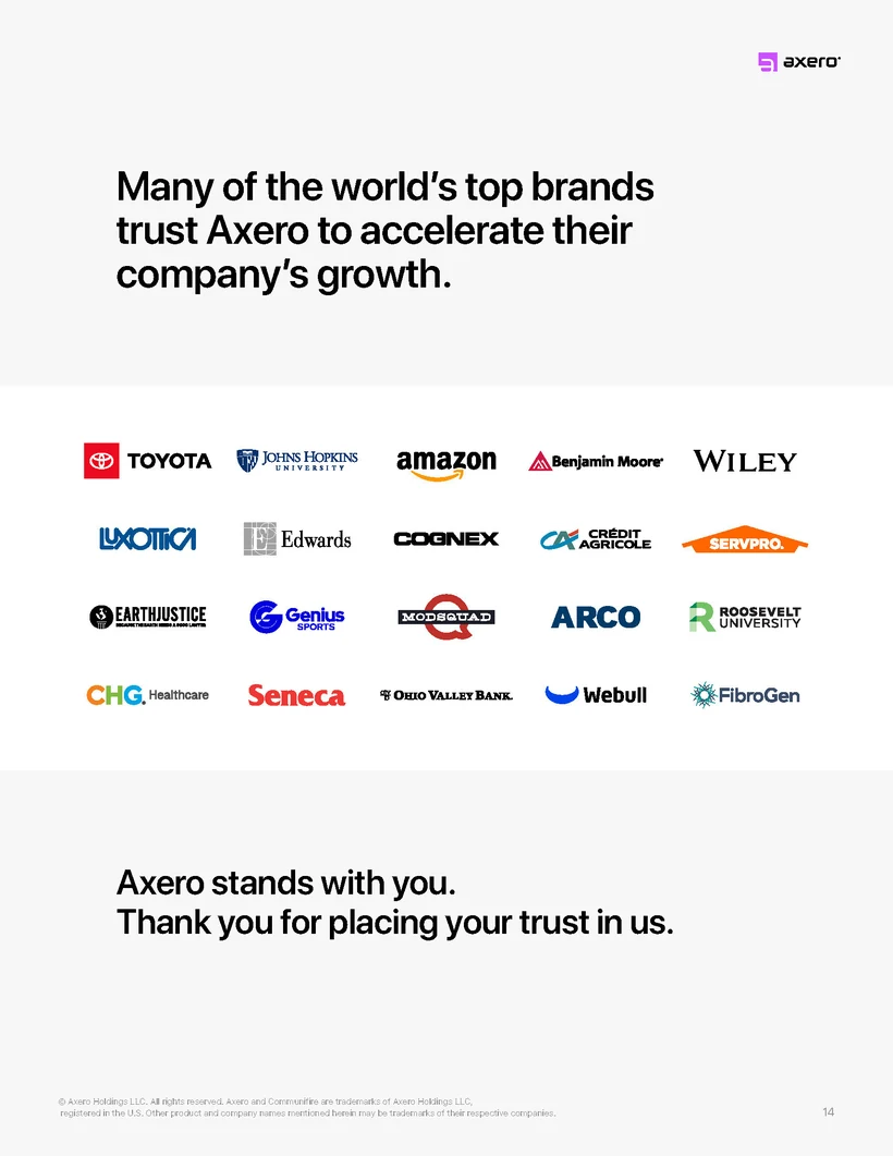 Axero proposal page, 12 of 12