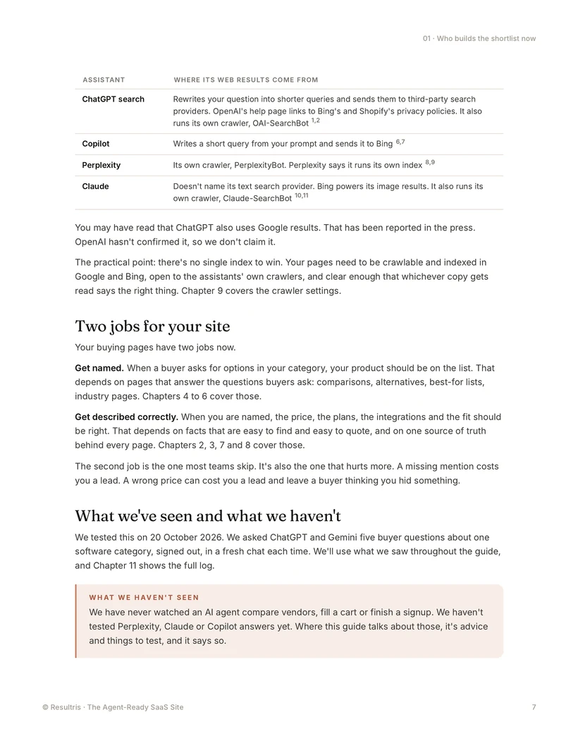The Agent-Ready SaaS Site, page, 7 of 9